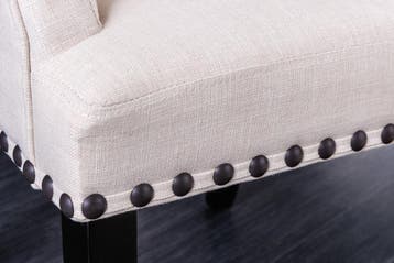 Design Stoel CASTLE beige zwart Getextureerde stof, Ophalen of Verzenden, Nieuw