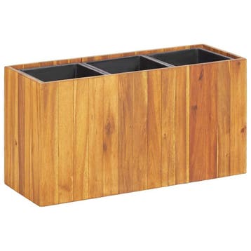 Kruidenbak Hout met 3 Potten | Laatste Stuk!, Gebruikt, Balkon, Ophalen of Verzenden, 60 tot 100 cm