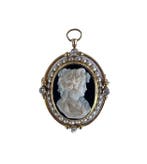 Cameo - 14 karaat Geel goud Onyx - Victoriaanse, Sieraden, Tassen en Uiterlijk, Antieke sieraden