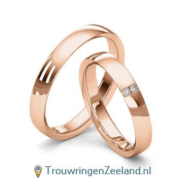 Trouwringen in 8*/14/18 karaat roodgoud glans gepolijst 3..., Verzenden, Nieuw