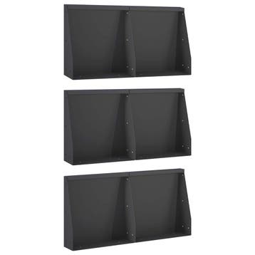 vidaXL Keerwand 6 st 40 x 12 x 40 cm Staal Zwart, Verzenden, Nieuw