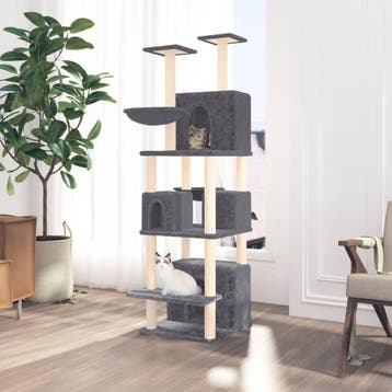 vidaXL Kattenmeubel met sisal krabpalen 180 cm donkergrijs, Dieren en Toebehoren, Katten-accessoires, Verzenden, Nieuw
