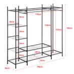 Kledingkast open kast zwart met 6 planken 150x150x40 cm, Verzenden, Nieuw