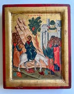 Icoon - Intocht in Jeruzalem - Hout, Canvas