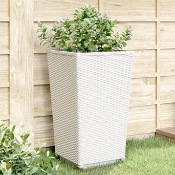 vidaXL Plantenbakken 2 st 32,5x32,5x57 cm polypropeen wit, Tuin en Terras, Verzenden, Nieuw, 30 tot 60 cm