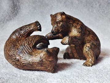Pierre Chenet (XX-XXI) - sculptuur, Les oursons joueurs -