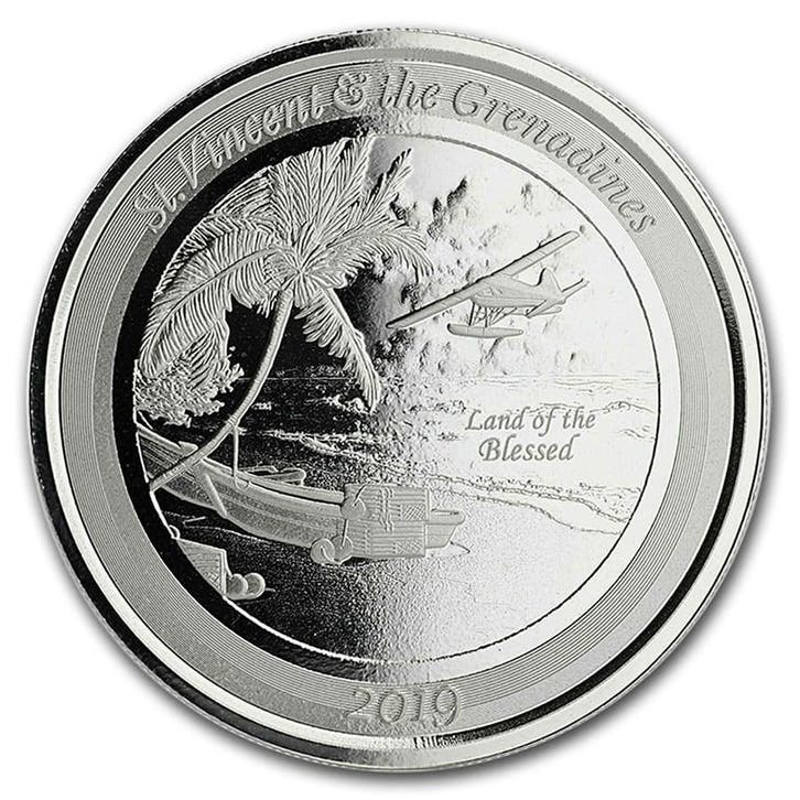 EC8 - St. Vincent and Grenadines Seaplane 1 oz 2019, Postzegels en Munten, Munten | Amerika, Losse munt, Zilver, Verzenden
