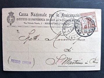 Koninkrijk Italië - Postkaart, gefrankeerd met 30 cent, Gestempeld