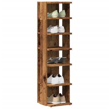 vidaXL Schoenenkast 28x27x102 cm bewerkt hout oud, Verzenden, Nieuw