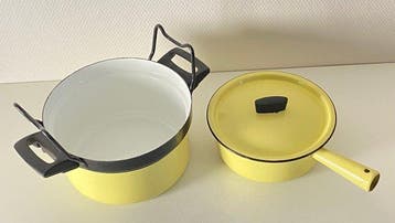 Aubecq - Braadpan (2) - geëmailleerd staal