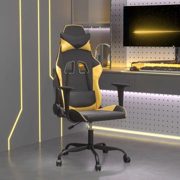 vidaXL Gamestoel kunstleer zwart en goud, Huis en Inrichting, Bureaustoelen, Verzenden, Nieuw