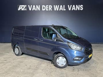 Ford Transit Custom 2.0 TDCI 131pk L2H1 Euro6 Airco | Camera, Stof, Gebruikt, Blauw, Dealer onderhouden