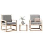 vidaXL 3-delige Loungeset massief grenenhout, Tuin en Terras, Tuinsets en Loungesets, Verzenden, Nieuw, Loungeset