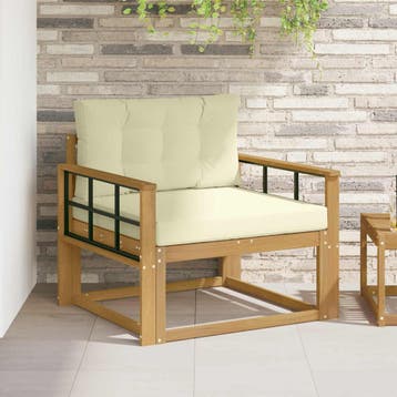 vidaXL Buiten Midden Sofa Polyester Wit, Verzenden, Nieuw