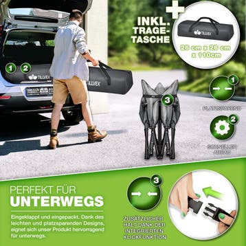 Campingbed / veldbed XXL - inklapbaar - lengte 210 cm - met, Verzenden, Nieuw