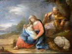 Francesco Albani (1578–1660), Cerchia di - Riposo durante la, Antiek en Kunst