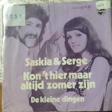 vinyl single 7 inch - Saskia &amp; Serge - Kon t Hier Ma..., Cd's en Dvd's, Vinyl Singles, Verzenden, Zo goed als nieuw, 7 inch