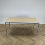 kantinetafel 160x80 cm,  licht eiken - grijs, Ophalen of Verzenden, Gebruikt, Bureau