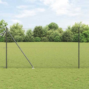 vidaXL gaashek met grondpennen 10 x 1,5 m PVC-Coated Staal, Verzenden, Nieuw, IJzer