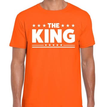 Shirt bedrukt met The King oranje heren - Koningsdag shirts, Ophalen of Verzenden, Nieuw