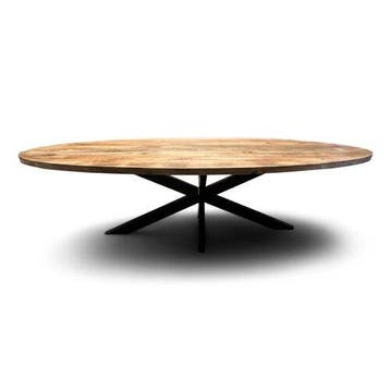 Eettafel Silvia Ovaal 280x110cm Mango Naturel, Ophalen of Verzenden, Nieuw