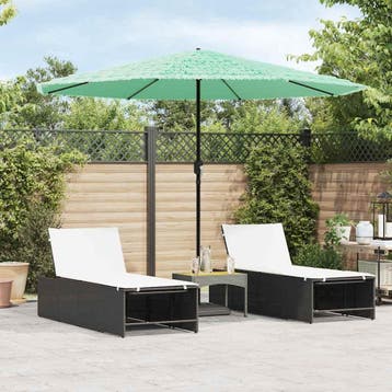 vidaXL Parasol met stalen paal 324x324x247 cm groen, Tuin en Terras, Verzenden, Nieuw, 3 tot 4 meter