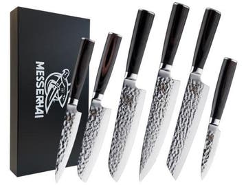 Veiling - Messerhai 6dlg Messenset RVS Tanoshi Black-Wood, Nieuw
