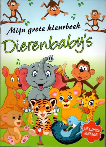 Dierenbabys Mijn grote kleurboek met kleurpotloden - en, Verzenden, Gelezen, En