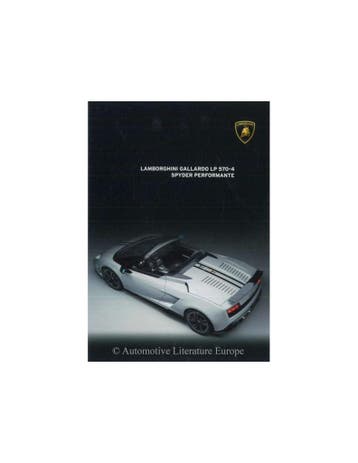 2012 LAMBORGHINI GALLARDO LP 570-4 SPYDER PERFORMANTE, Nieuw, Author