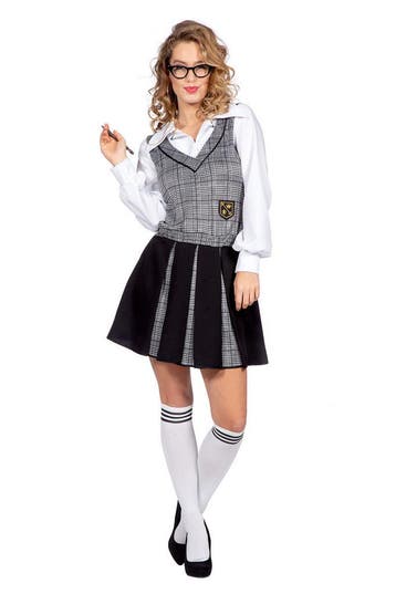 Schoolmeisje Outfit Grijs Zwart Dames, Ophalen of Verzenden, Nieuw