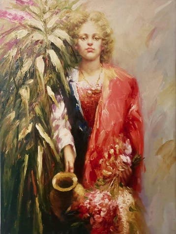 Italiaanse school (XX) - La portatrice di fiori