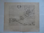 gravure beleg vesting Coevorden onder Maurits, W. Blaeu 1649, Antiek en Kunst, Verzenden