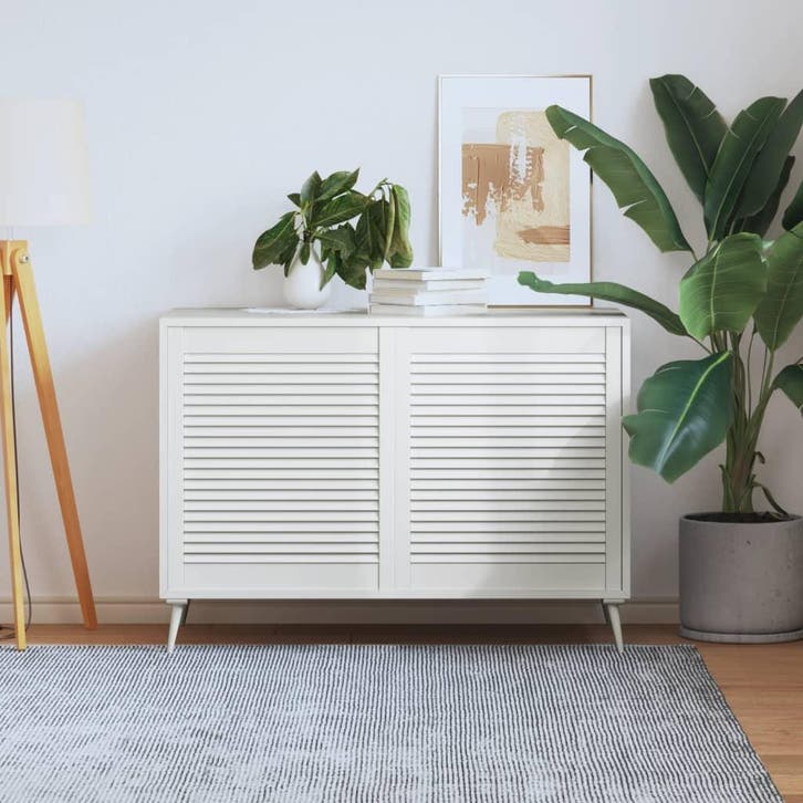 vidaXL Kastdeuren met lamellen 2 st 69x59,4 cm massief, Huis en Inrichting, Kasten | Overige, Nieuw, Verzenden