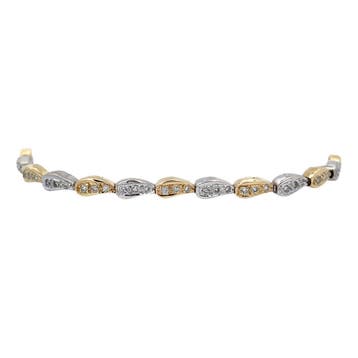 Gouden armband met diamant 14 karaat, Verzenden, Zo goed als nieuw, Goud
