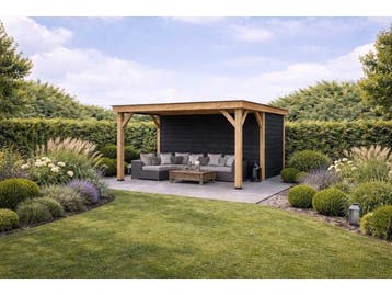 Veiling - Douglas terrasoverkapping met berging 524x400x257c, Nieuw
