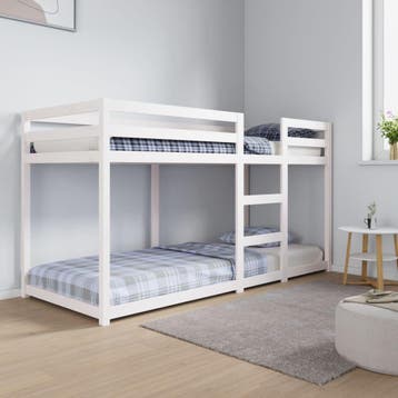 vidaXL Stapelbed 80x200 cm massief grenenhout wit, Eenpersoons, Verzenden, Wit, Nieuw