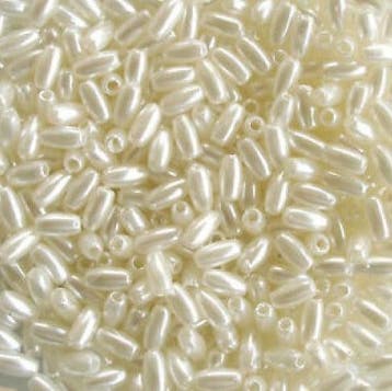10 gram rijstkorrel kralen acryl 3 x 6mm kleur Ivoor gat..., Ophalen of Verzenden, Nieuw, Kraal
