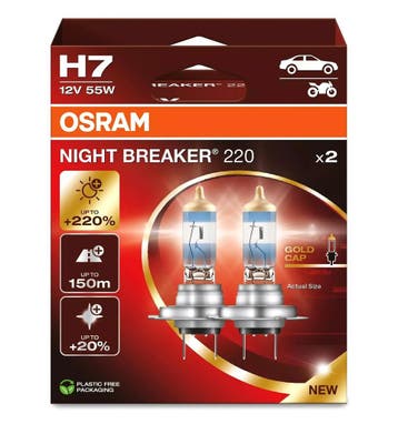 Osram H7 Night Breaker 220 Lamp Duobox ( Set ) 12V 55W +2..., Auto-onderdelen, Ophalen of Verzenden, Nieuw