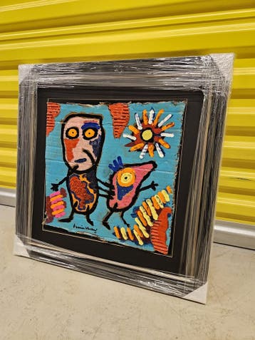 Acryl op gescheurd karton, Tonnie Voorn, Nieuw