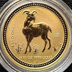 Gouden Lunar I - 1/10 oz 2003 Year of the Goat, Verzenden, Losse munt, Goud
