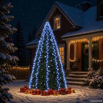 vidaXL Kerstboomverlichting met 400 LEDs blauw net 400 cm, Verzenden, Nieuw, Kunststof