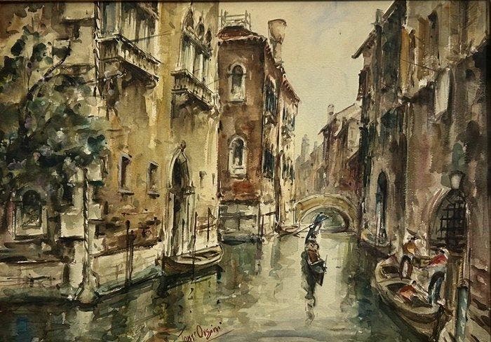 Tom Orsini (1946) - Venezia, Antiek en Kunst, Kunst | Schilderijen | Klassiek