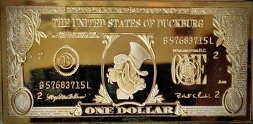 Uncle Scrooge - 1 One Usa Dollar Gold-Plated Bar - 2000, Nieuw