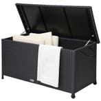 Polyrattan Kussenbox Zwart 122x56x61cm met Wielen, Verzenden, Nieuw