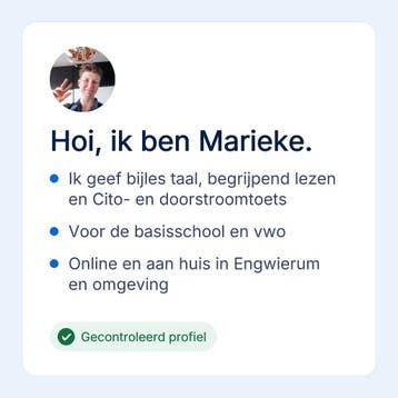 Marieke geeft bijles taal en begrijpend lezen in Engwierum, Privéles, Bijles