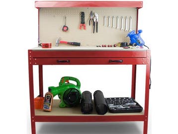 Veiling - Werkbank Rood - Incl. Prikbord en Lade, Nieuw