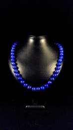 Blauwe lapis lazuli-ketting Ronde kralen - Hoogte: 55 cm -
