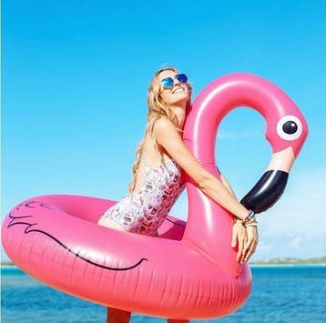 Opblaasbare flamingo zwemband, Opblaasflamingo zwemring BIG!, Kinderen en Baby's, Speelgoed | Buiten | Zandbakken, Nieuw