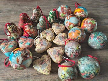 Kerstdecoratie (24) - Papier-maché - Vintage, Diversen, Nieuw