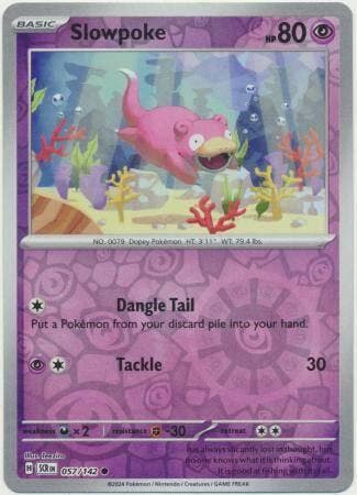 Slowpoke 057/142 Reverse Holo Stellar Crown, Ophalen of Verzenden, Nieuw, Losse kaart, Foil